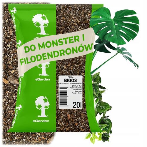 Podłoże BIGOS Lekka Ziemia do Monster i Filodendronów 20 L eGarden na Arena.pl