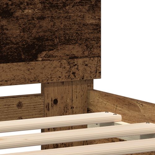 Rama łóżka z drewna Stary dąb 135 x 190 cm Solidna Prosta na Arena.pl