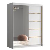 Szafa przesuwna FLAVIO III 150-pojemna garderoba-BIAŁY