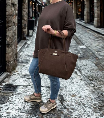 Flora&Co czekoladowa torebka shopper brązowy torebka ciemny brąz A4 na Arena.pl