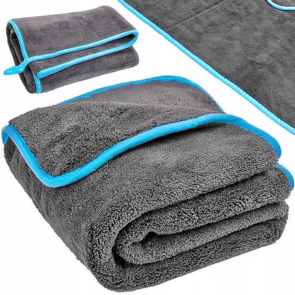 DUŻY RĘCZNIK ŚCIERKA Z MIKROFIBRY DO OSUSZANIA AUTA 1200GSM 50X80CM 2sztuki zdjęcie 8