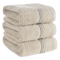 Bawełniany ręcznik Tris 50X90 cm beżowy ozdobna bordiura