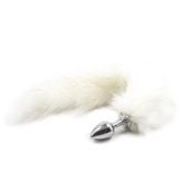 plug anale con coda long fox tail bianca