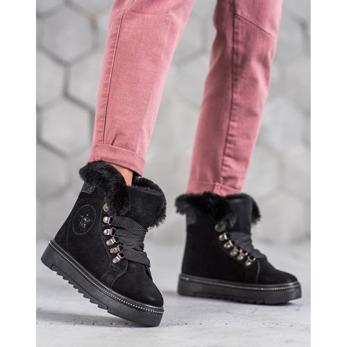 Sznurowane Czarne Botki r.36 na Arena.pl