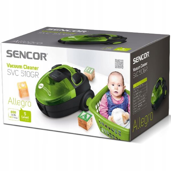 Mocny odkurzacz bezworkowy 890W HEPA dla alergików 76 dB Sencor SVC 510GR zdjęcie 9