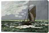 Obraz 100x70cm Seascape, Storm, Monet Vintage do Salonu