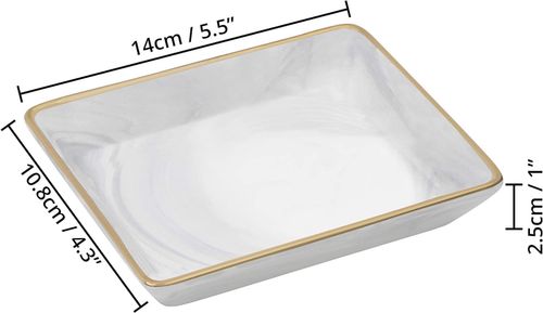 Organizer na biżuterię tacka ceramiczna  Biała na Arena.pl