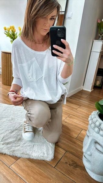 BY O LA LA! BLUZKA BASIC WĘZEŁ BIAŁA UNI zdjęcie 3