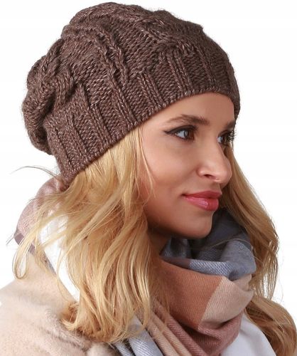 Brązowa czapka damska smerfetka - A4 na Arena.pl