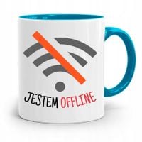 Kubek Błękitny Informatyka Jestem Offline Prezent Z Nadrukiem Ze Zdjęciem
