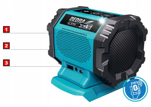 GŁOŚNIK BLUETOOTH USB 18V SASALL DED7004 DEDRA na Arena.pl