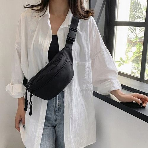 NERKA SASZETKA DAMSKA CZARNA POJEMNA LEKKA PODRÓŻNA BIODROWA ŚWIETNA na Arena.pl