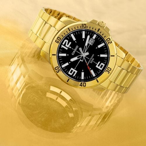 LUKSUSOWY MĘSKI ZŁOTY ZEGAREK CASIO 24K CERTYFIKAT / UNIKATOWY PREZENT na Arena.pl