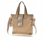 Laura Biaggi - torebka shopper breloczek ciemny beż serce i chwost M241