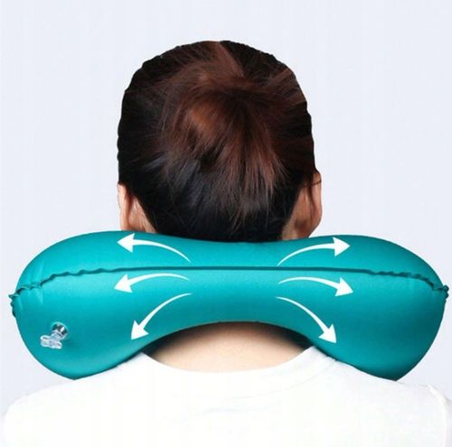 PODUSZKA PODRÓŻNA Dmuchana Samopompująca Welurowa ROGAL Do Spania Na Szyję na Arena.pl