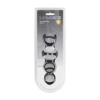 silicone cock and ball ring set of 4 - black