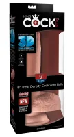 king cock plus model anatomiczny z przyssawką 23 cm jasny beż