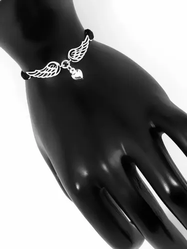 SREBRNA BRANSOLETKA SZNURKOWA SERCE ANIOŁA ZE SREBRA PRÓBY 925 na Arena.pl