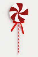 Lizak dekoracyjny świąteczny XXL – biało-czerwony cukierek ozdoba
