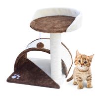 Drapak dla kota Hamak+Budka biało-brązowy NOWOŚĆ 17042