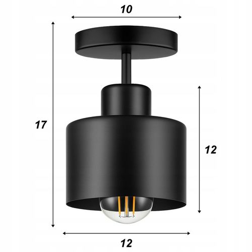 LAMPA WISZĄCA SUFITOWA PLAFON LED RETRO EDISON na Arena.pl
