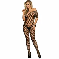 subblime 951719 czarny bodystocking z odkrytymi ramionami one size