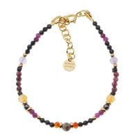 Bransoletka znak zodiaku baran - mix kamieni i srebro złocone