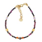 Bransoletka znak zodiaku baran - mix kamieni i srebro złocone