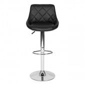 HOKER BAROWY REGULOWANY MODERNHOME METAL EKOSKÓRA CZERŃ CHROM