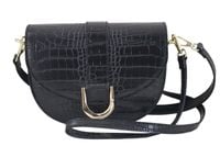 Listonoszka damska croco - Czarna