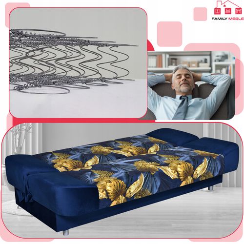 Kanapa sofa Sara Print Duo rozkładana wersalka spania bonell łóżko na Arena.pl