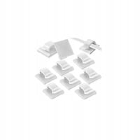 Klipsy Montażowe Samoprzylepne Kabli Przewodów 14,2x13,6 mm 10 sztuk