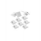Klipsy Montażowe Samoprzylepne Kabli Przewodów 14,2x13,6 mm 10 sztuk