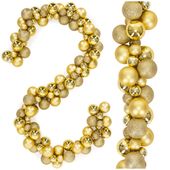 Girlanda świąteczna 160 cm łańcuch z bombek 130 szt. złote