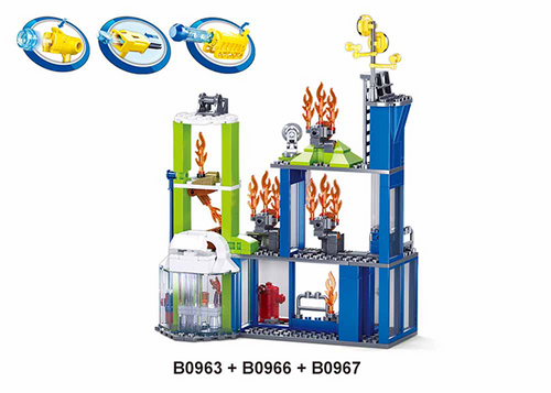 Nowe KLOCKI SLUBAN FIRE Straż pożarna duży pożar 585 elem. kompatyb. z LEGO na Arena.pl