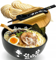 ZESTAW MISKA TALERZ DO RAMENU RAMEN ŁYŻKA PAŁECZKI POKRYWKA 1000ml ZUPA PHO