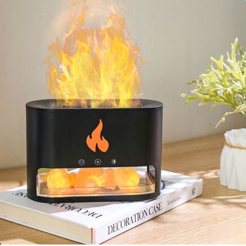 NAWILŻACZ POWIETRZA DYFUZOR KOMINEK LAMPKA NOCNA LED EFEKT PŁOMIENIA + na Arena.pl