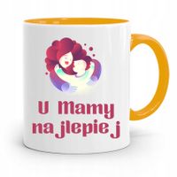 Kubek Żółty Prezent Dla Mamy U Mamy Najlepiej Z Nadrukiem Ze Zdjęciem