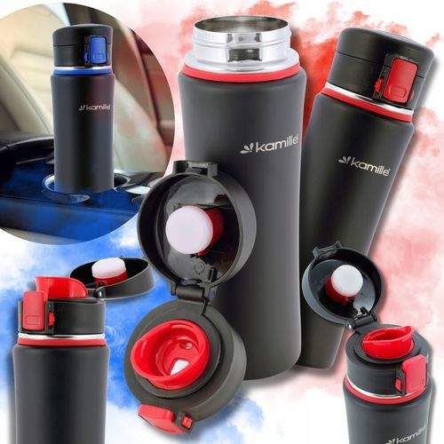 KUBEK TERMICZNY TERMOS STALOWY 100% SZCZELNY pojemny bidon KAMILLE 500 ml na Arena.pl