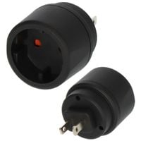Adapter Podróżny Euro do USA Japonii Kanady Meksyku Typ A Czarny Recykling