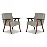 Fotel PRL zestaw retro vintage SOLER Family Meble ciemny szary welur Angel