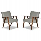 Fotel PRL zestaw retro vintage SOLER Family Meble ciemny szary welur Angel