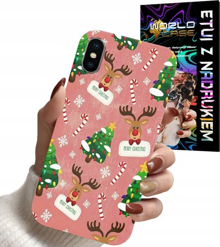 ETUI CASE DO IPHONE XS MAX - ŚWIĄTECZNE WZORY NA ŚWIĘTA RENIFER CHOINKA na Arena.pl