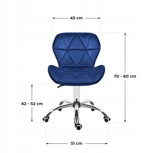 Fotel biurowy obrotowy MARK ADLER niebieski welurowy tapicerowany do na Arena.pl