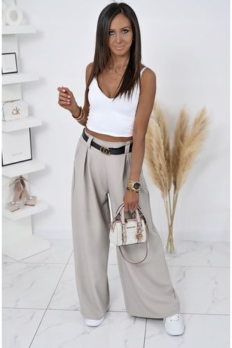 MODNE SPODNIE Z SZEROKĄ NOGAWKĄ I PASKIEM MICHELL! WZ.1 na Arena.pl