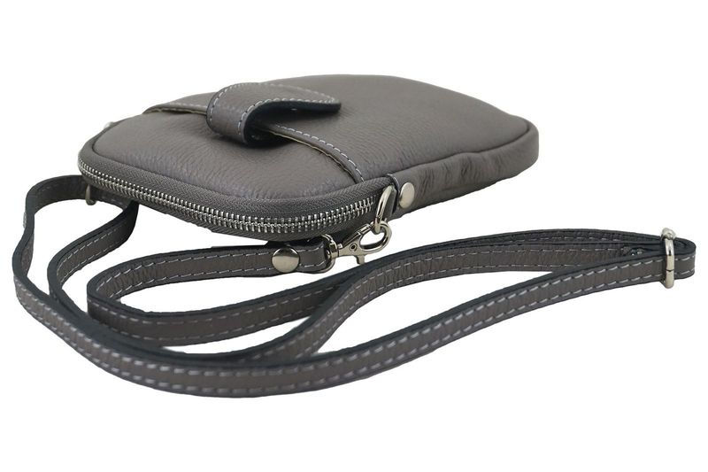 Skórzane etui na telefon - Szare zdjęcie 2