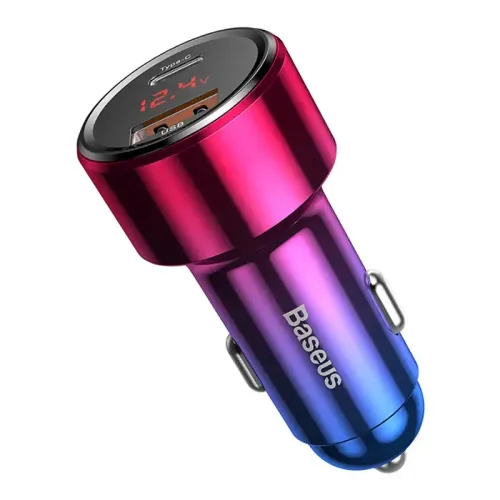 ładowarka samochodowa baseus magic usb + usb-c qc 4.0  pd 45w (czerwono na Arena.pl