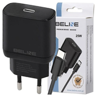 beline ład. siec. 1x usb-c 25w + kabelusb-c czarna /black pd 3.0