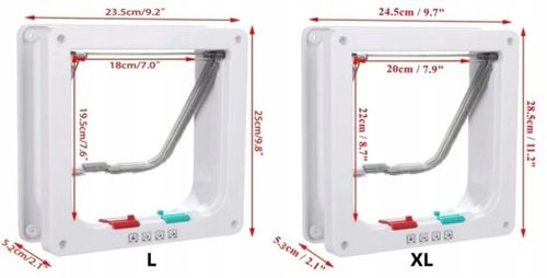 DRZWICZKI WAHADŁOWE DLA KOTA PSA DRZWI DWUSTRONNE Z KLAPĄ 4 SPOSOBY XL na Arena.pl