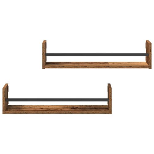 Półka ścienna z półką 2 pcs Stare drewno 60 x 16 x 14 cm na Arena.pl